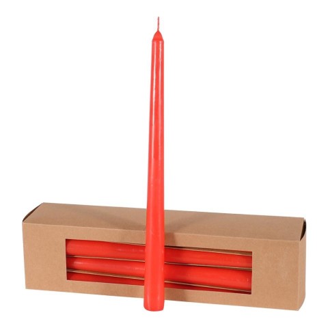 CANDELA CONICA H.300MM D.21MM. ROSSO